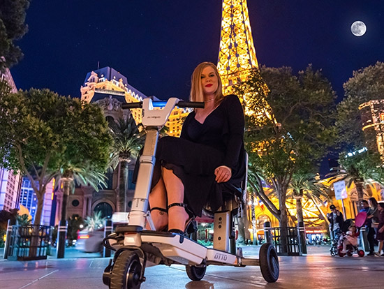 Moving Life ATTO Folding Mobility Scooter (lifestyle in Las Vegas)